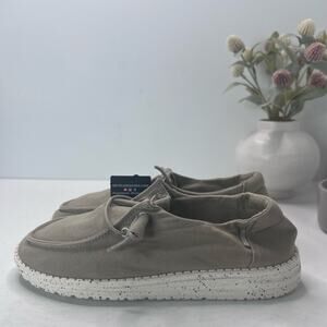 Hey Dude Wendy Woven Stitch Loafer Flats Lightweight Khaki Women's 9 Tried On